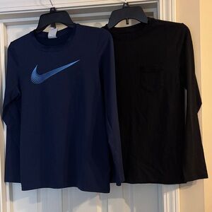 Nike Kids drifit Long Sleeve and wonder nation Black long sleeve tee size 10-12